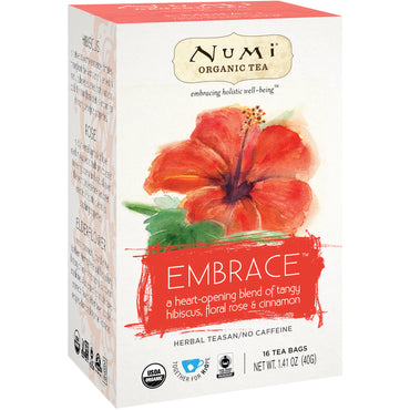 Numi Tea,  Tea, Herbal Tea, Embrace, No Caffeine, 16 Tea Bags, 1.41 oz (40 g)