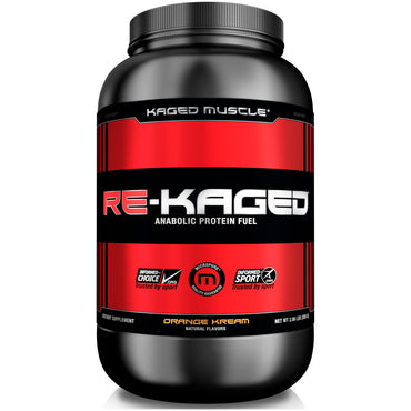 Kaged Muscle, Re-Kaged, 동화작용 단백질 연료, 오렌지 크림, 936g(2.06lbs)