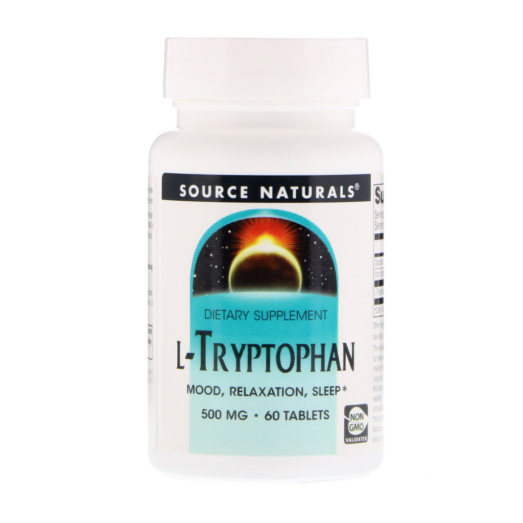 Source Naturals, L-tryptophane, 500 mg, 60 comprimés
