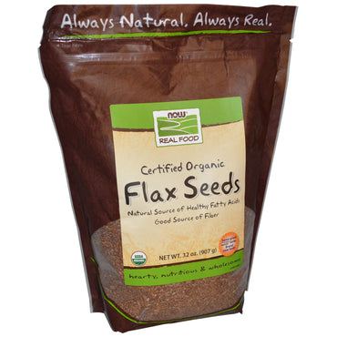 Now Foods, Real Food, Certified  Flax Seeds, 32 oz (907 g)