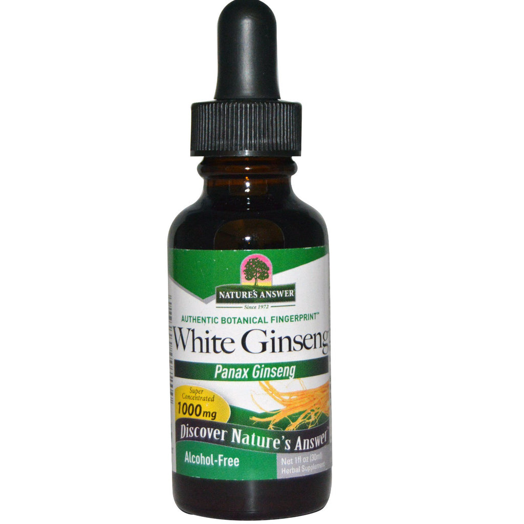 Nature's Answer, hvit ginseng, alkoholfri, 1000 mg, 1 fl oz (30 ml)