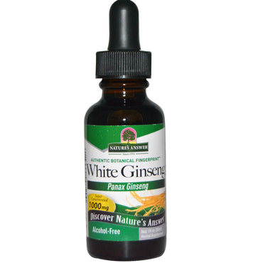 Nature's Answer, witte ginseng, alcoholvrij, 1000 mg, 1 fl oz (30 ml)