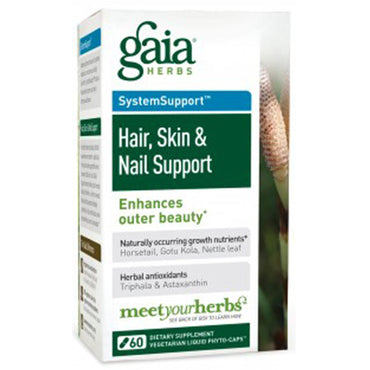 Gaia Herbs, Hair, Skin & Nail Support, 60 Vegetarian Liquid Phyto-Caps