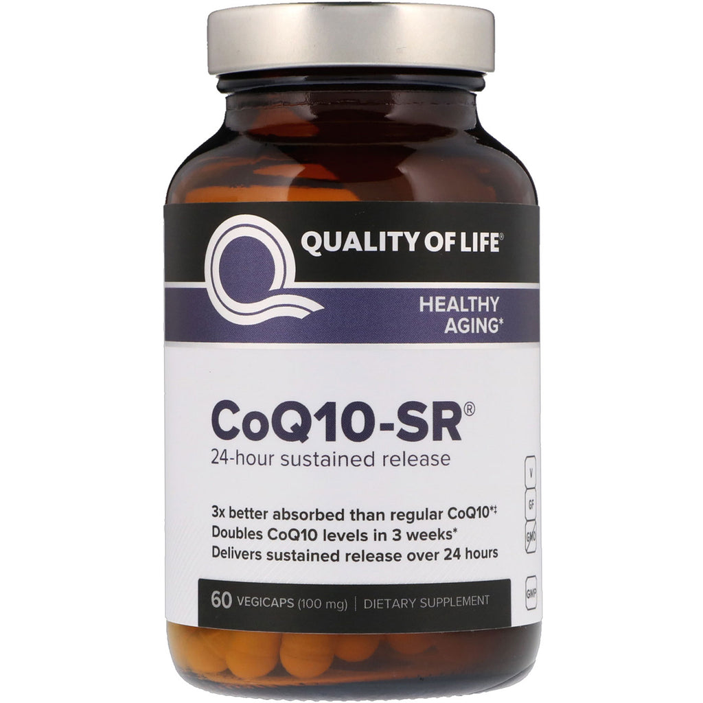 Quality of Life Labs, CoQ10-SR, 100mg, 베지캡 60정