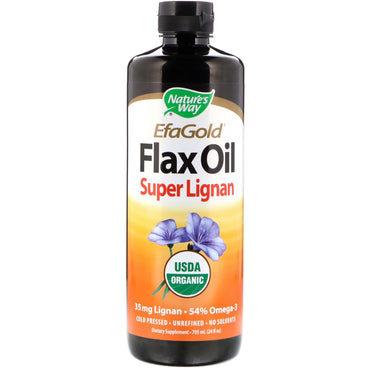 Nature's Way, EFAGold, huile de lin, Super Lignan, 24 fl oz (705 ml)