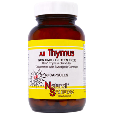 Sources naturelles, tout thymus, 60 capsules
