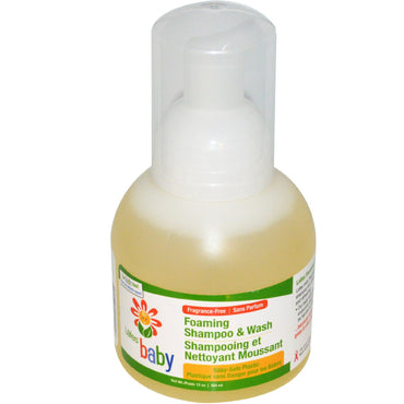 Lafes naturlige kropspleje, baby, skummende shampoo og vask, parfumefri, 12 oz (354 ml)
