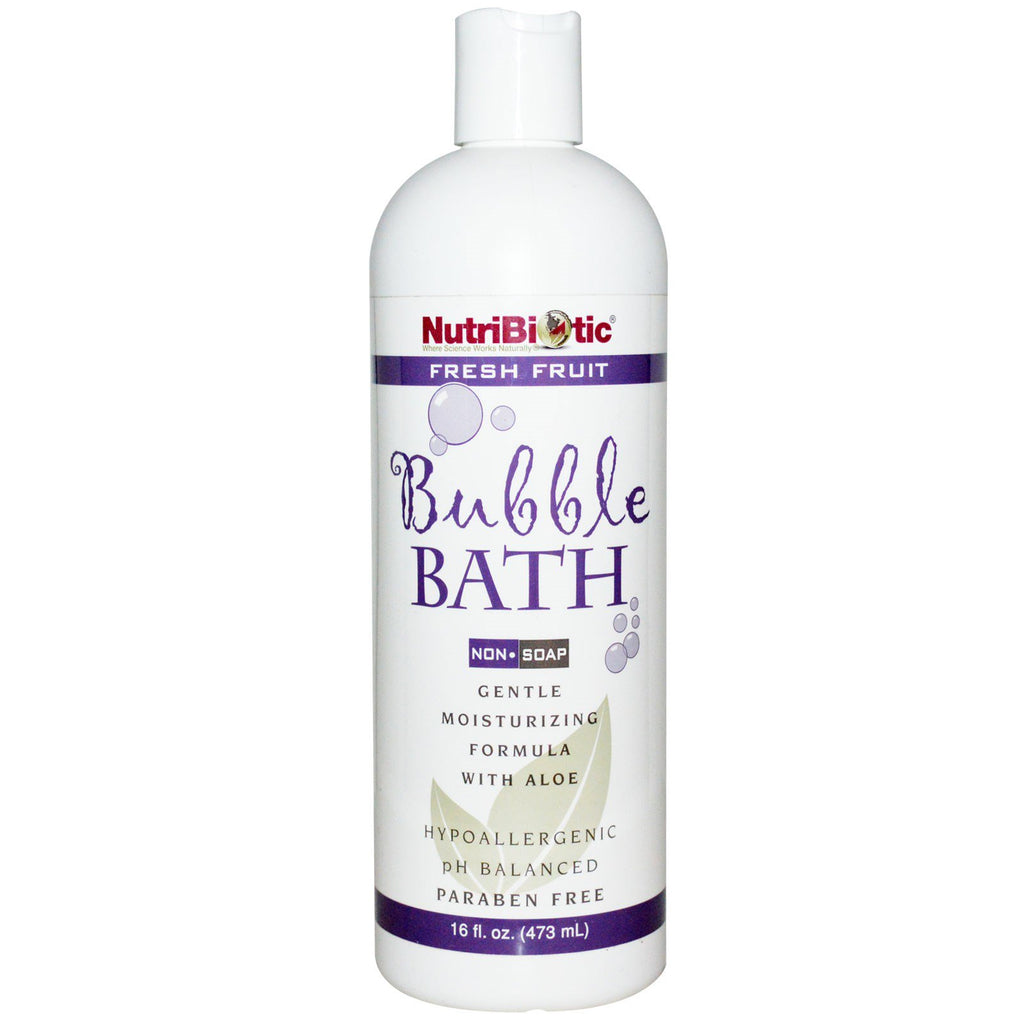 NutriBiotic, Bubble Bath, ללא סבון, פירות טריים, 16 fl oz (473 מ"ל)