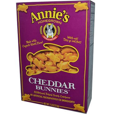 Annies hjemmedyrkede, cheddarkaniner, bagte snackkiks, 7,5 oz (213 g)