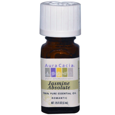 Aura Cacia, 100 % ren æterisk olie, Jasmine Absolute, 0,125 fl oz (3,7 ml)