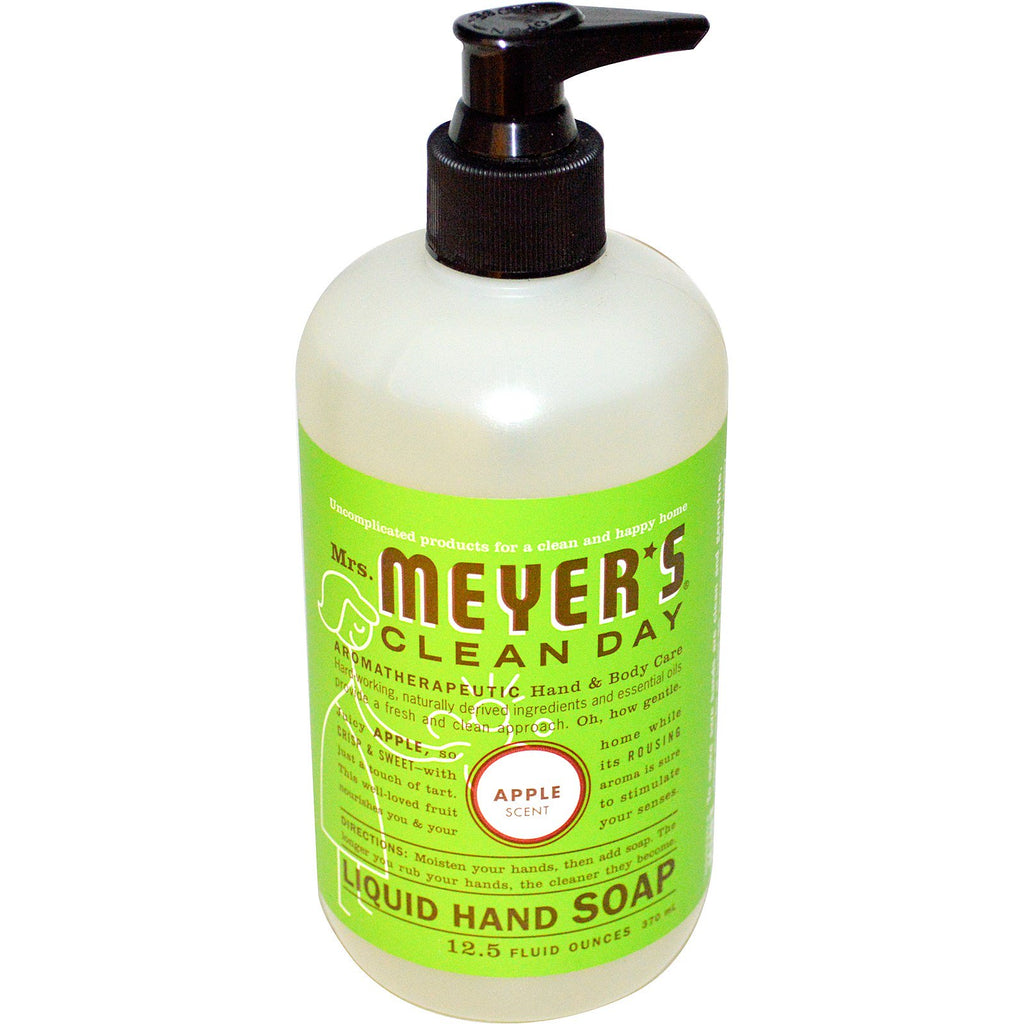 Mrs. Meyers Clean Day, flytande handtvål, äppeldoft, 12,5 fl oz (370 ml)