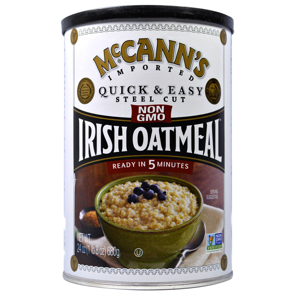 McCann's Irish Oatmeal, Avena irlandesa cortada en acero rápida y fácil, 24 oz (680 g)