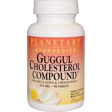 Planetary Herbals, Composto de Colesterol Guggul, 375 mg, 90 Comprimidos