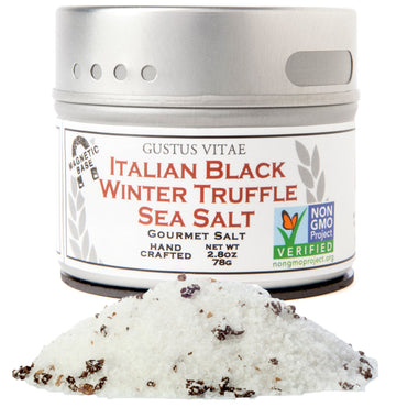 Gustus Vitae, gastronomisch zout, Italiaans zwarte truffel zeezout, 2,8 oz (76 g)