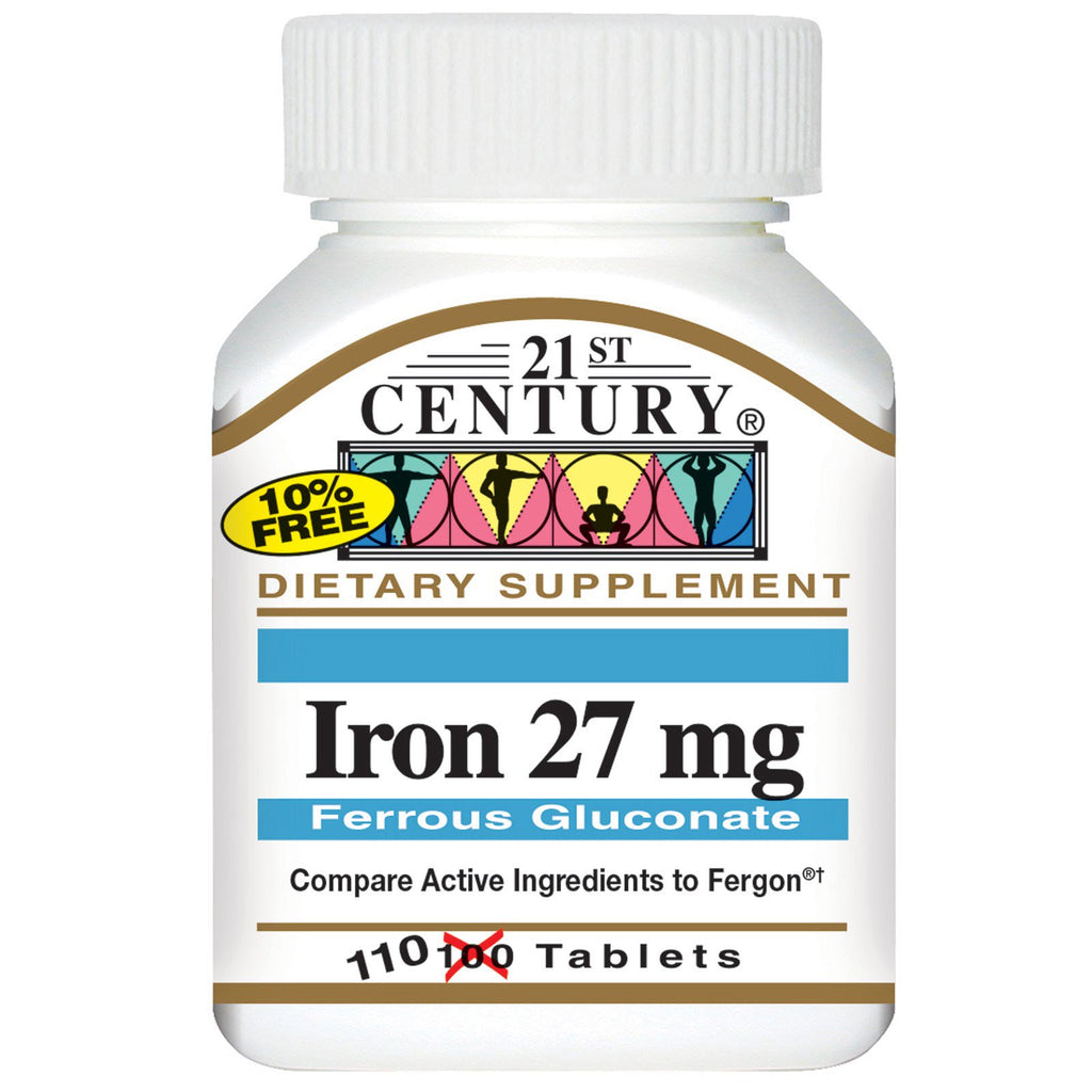 21e eeuw, IJzer, 27 mg, 110 tabletten