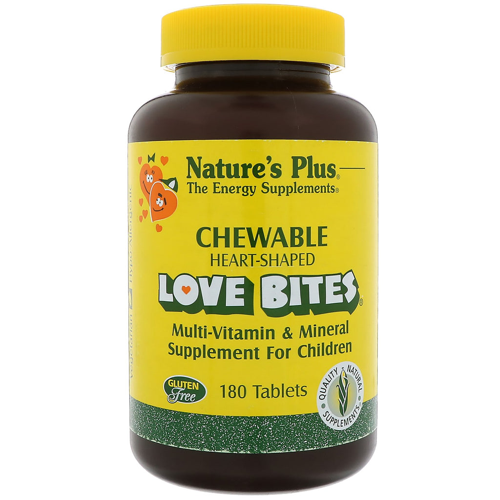 Nature's Plus, Love Bites Multi-Vitamin & Mineral, Supliment pentru copii, 180 de tablete masticabile