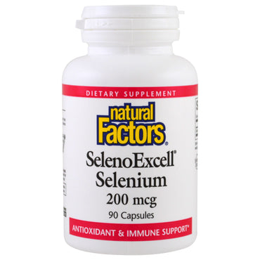 Natural Factors, SelenoExcell, Selênio, 200 mcg, 90 Cápsulas