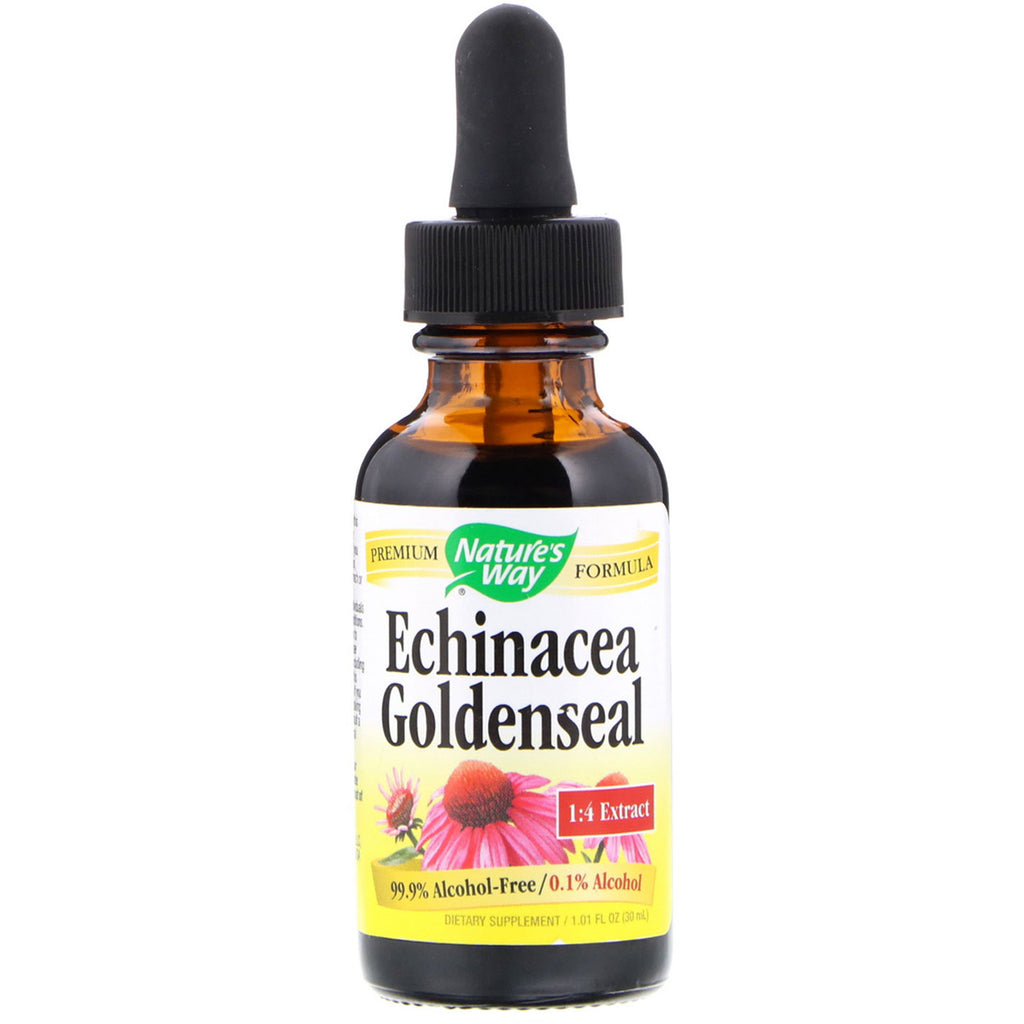 Nature's Way, Echinacea Goldenseal, Bez alkoholu 99,9%, 1 uncja (30 ml)