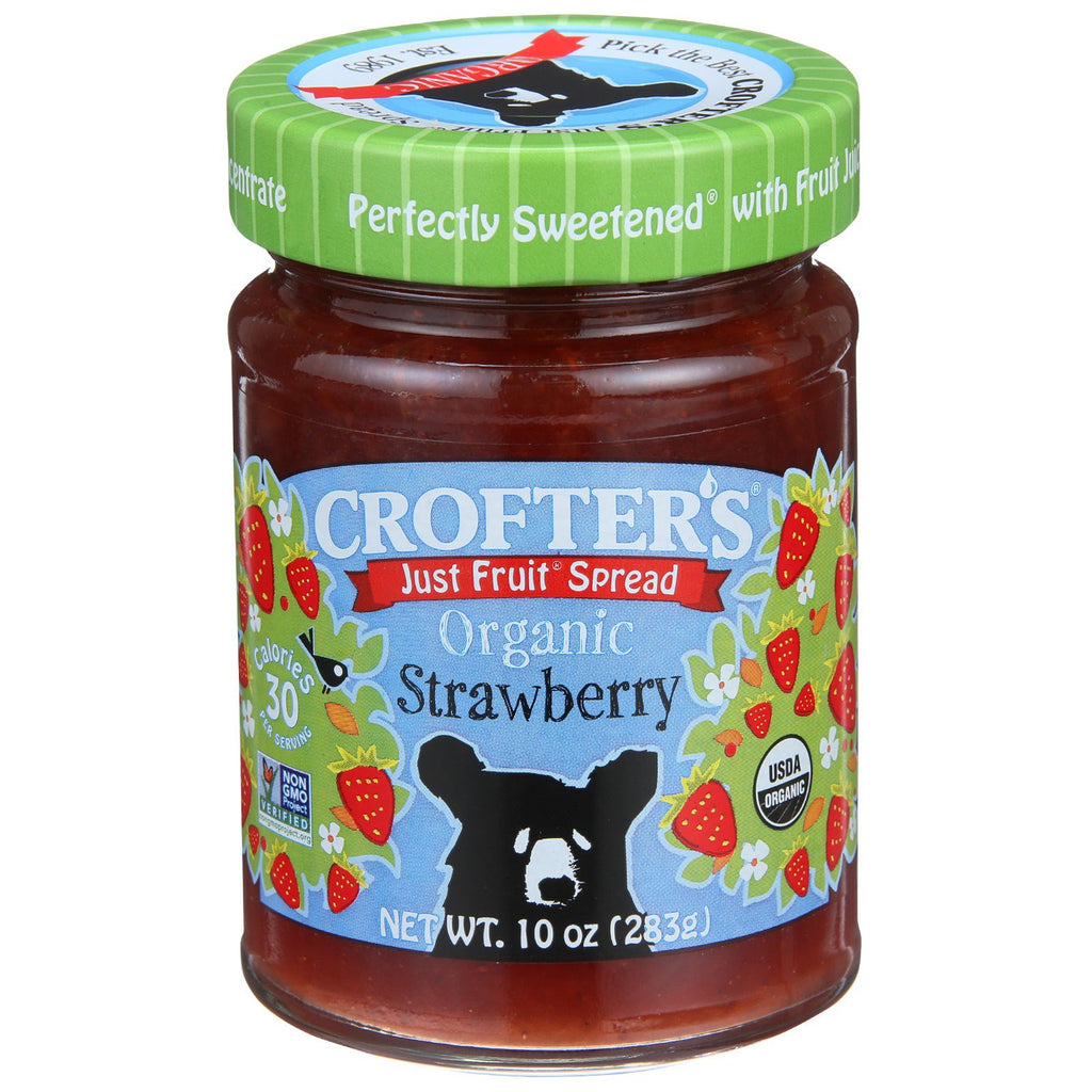 Crofter's , , Just Fruit Spread, สตรอเบอร์รี่, 10 ออนซ์ (283 g)