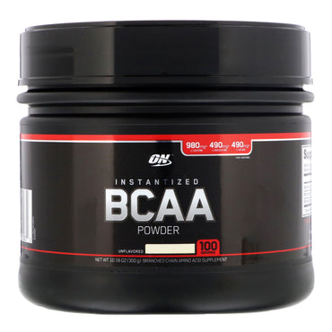 Optimal ernæring, instantisert BCAA-pulver, uten smak, 10,58 oz (300 g)