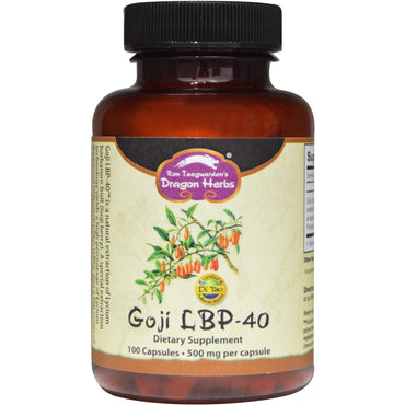 Ervas de Dragão, Goji LBP-40, 500 mg, 100 Cápsulas