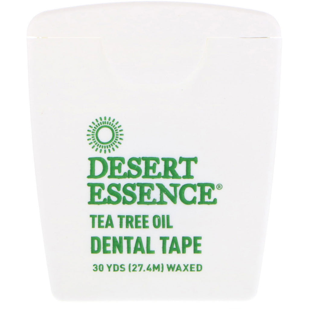 Desert Essence, Cinta dental con aceite de árbol de té, encerada, 30 yardas (27,4 m)