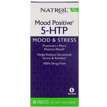 Natrol, estado de ánimo positivo 5 htp, 50 comprimidos