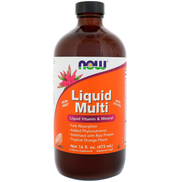 Now Foods, Liquid Multi, Saveur Orange Tropicale, 16 fl oz (473 ml)