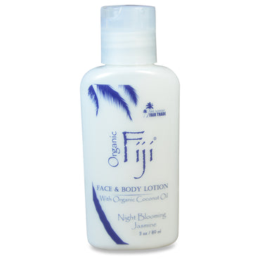 Fidji, Lotion pour le visage et le corps à l'huile de noix de coco, jasmin à floraison nocturne, 3 oz (89 ml)