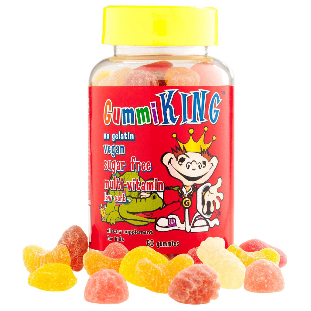 Gummi king, sockerfri multivitamin, för barn, 60 gummier