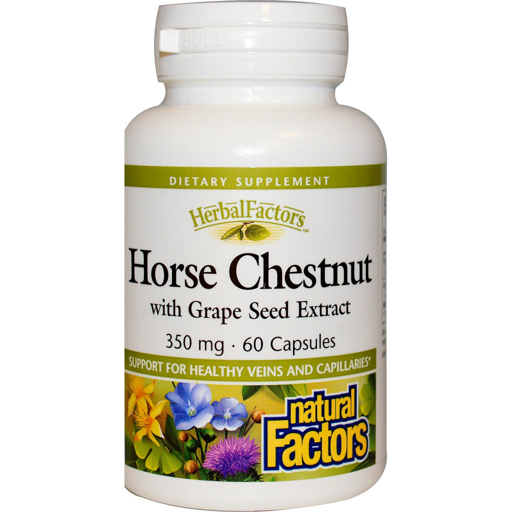 Natural Factors, Horse Chestnut with Grape Seed Extract, 350 mg, 60 Capsules