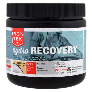 Country Life, Iron Tek Hydro Recovery, sabor a coco, 5,2 oz (148 g)