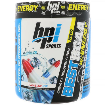 BPI Sports, 에너지 함유 최고의 BCAA, 레인보우 아이스, 250g(8.8oz)