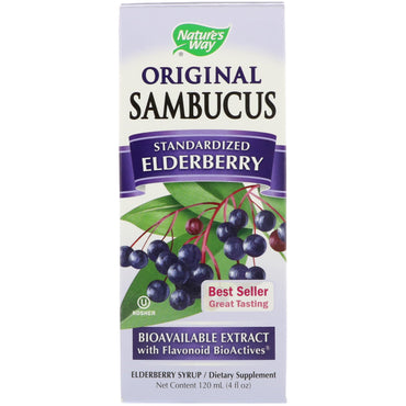 Nature's Way, Original Sambucus, Standardized Elderberry, Syrup, 4 fl oz (120 ml)