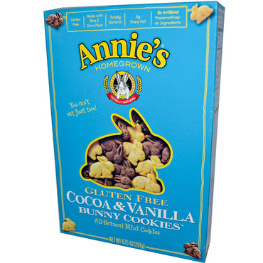 Annie's Homegrown, بسكويت الأرنب خالي من الغلوتين، كاكاو وفانيليا، 6.75 أونصة (191 جم)
