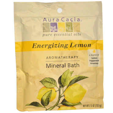 Aura Cacia, aromaterapi mineralbad, energigivende citron, 2,5 oz (70,9 g)