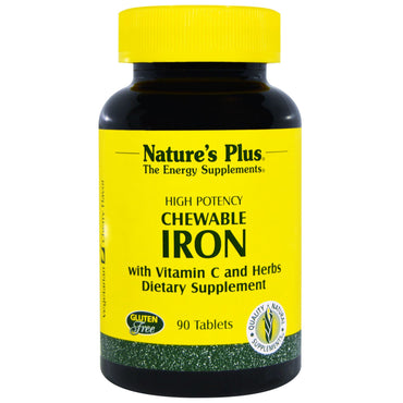 Nature's Plus, Chewable Iron, Cherry Flavor, 90 Tablets