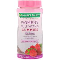 Nature's Bounty, Optimal Solutions, Multivitamin Gummies for kvinner, bringebærsmak, 80 Gummies