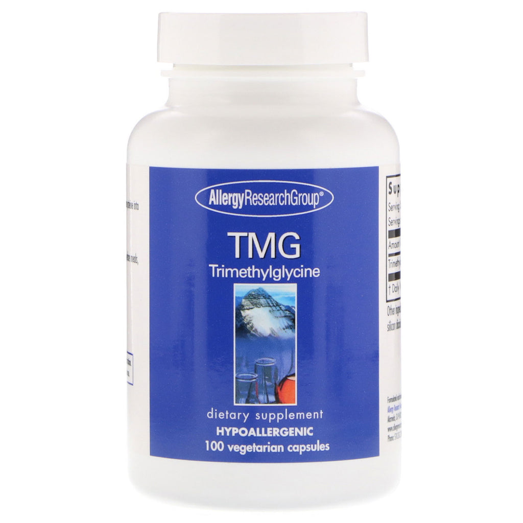 קבוצת מחקר אלרגיה, tmg trimethylglycine, 100 כמוסות צמחוניות