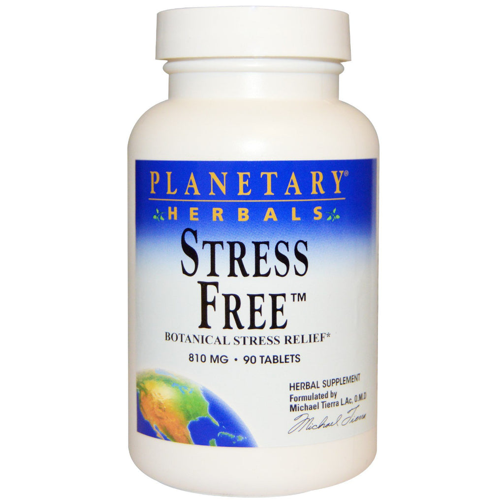 प्लैनेटरी हर्बल्स, तनाव मुक्त, वानस्पतिक तनाव से राहत, 810 मिलीग्राम, 90 गोलियाँ