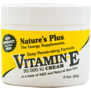 Nature's Plus, Crème à la vitamine E, 30 000 UI, 2,2 oz (63 g)