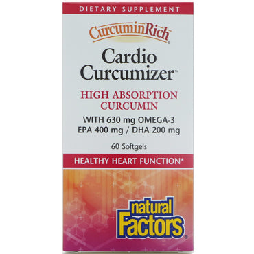 Natural Factors, CurcuminRich, Cardio Curcumizer, 60 gélules
