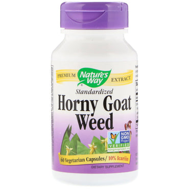 Nature's Way, Horny Goat Weed, standardisé, 60 capsules végétariennes