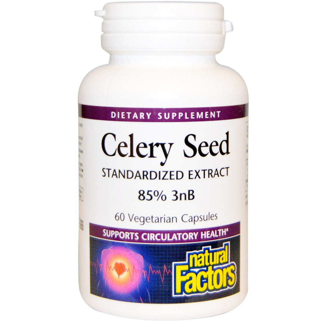 Natural Factors, Celery Seed, Standardized Extract, 60 Veggie Caps