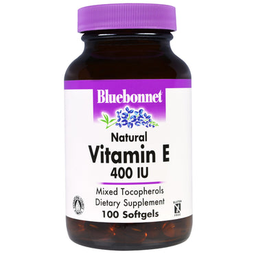 Nutrição Bluebonnet, vitamina E natural, 400 UI, 100 cápsulas softgel