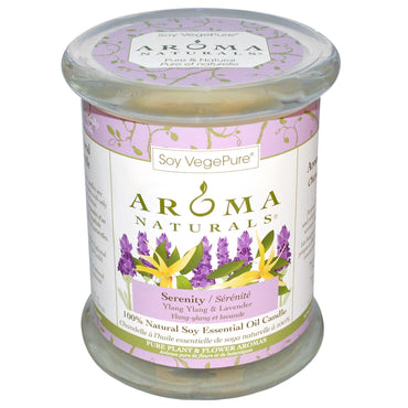 Aroma Naturals, 100% Natural Soy Essential Oil Candle, Serenity, Ylang Ylang & Lavender, 8.8 oz (260 g) 3" x 3.5"