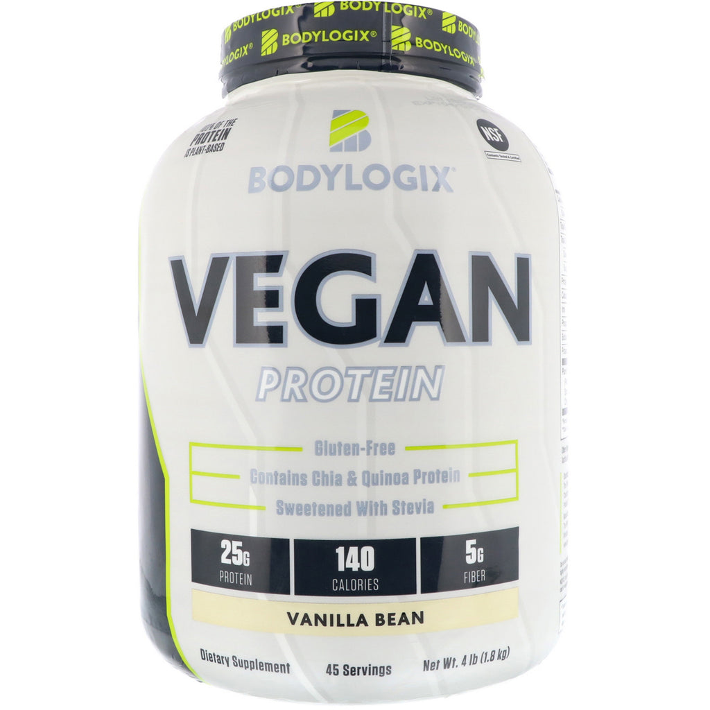 Bodylogix, vegansk protein, vaniljebønner, 1,8 kg