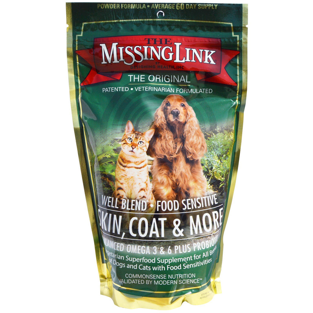 The Missing Link, hud, pels og mer, for hunder og katter, 1 lb (454 g)
