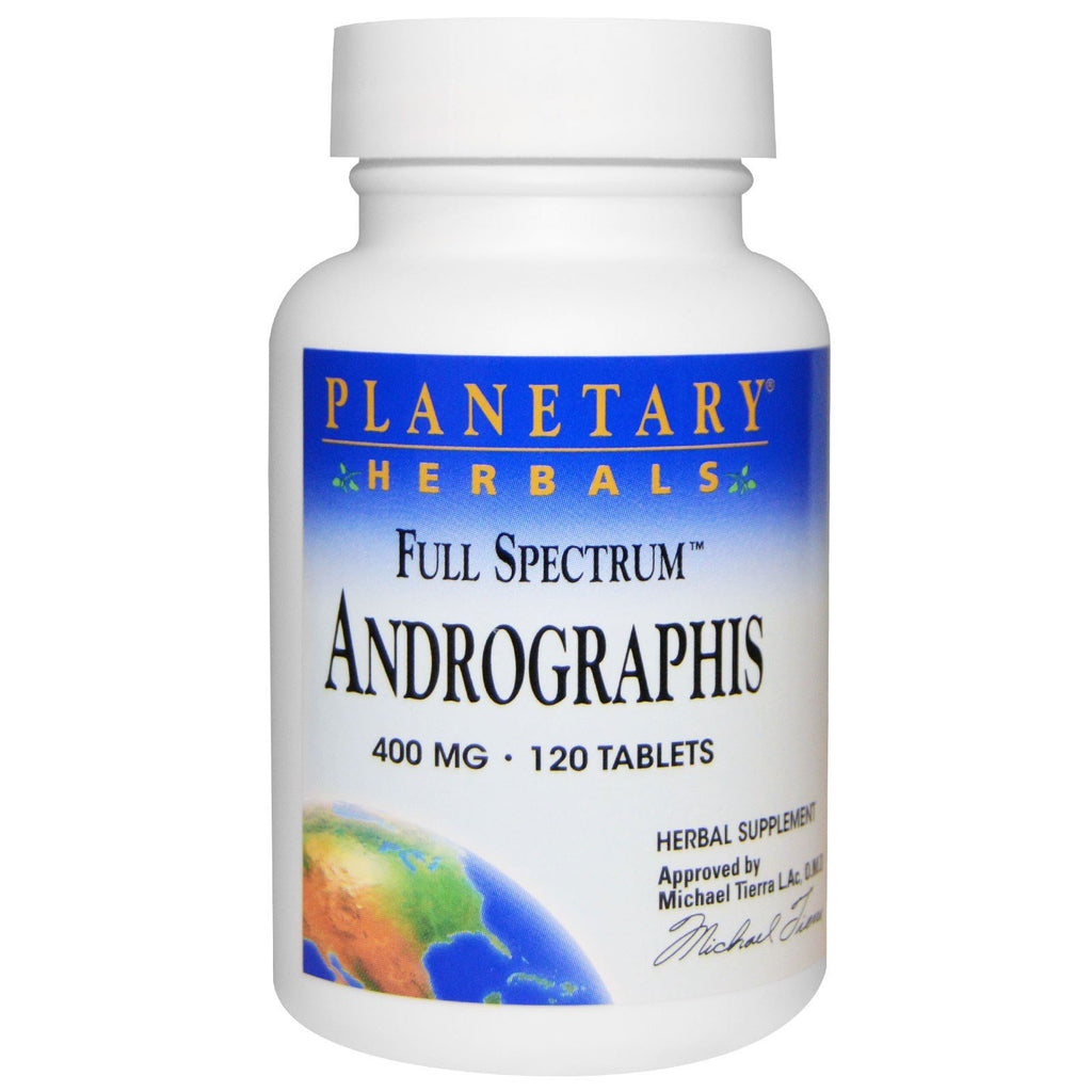 Planetary Herbals, espectro completo, Andrographis, 400 mg, 120 tabletas