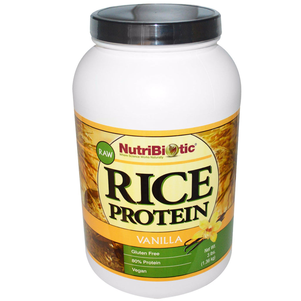 NutriBiotic, proteína de arroz crudo, vainilla, 3 lb (1,36 kg)
